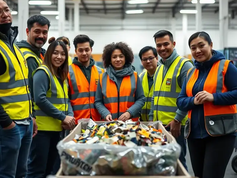 B & R Recycling team working at facility