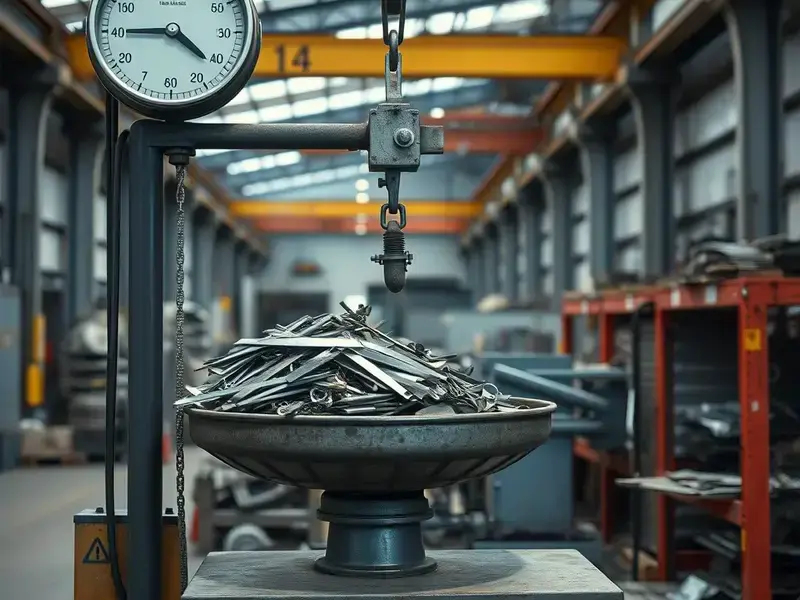 Certified scale weighing scrap materials
