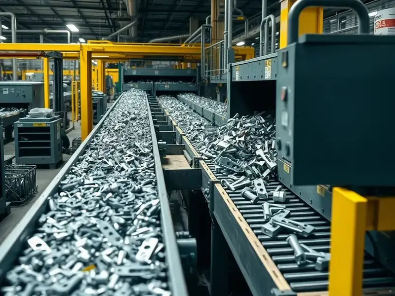 Material sorting at recycling facility